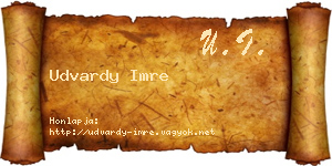 Udvardy Imre névjegykártya